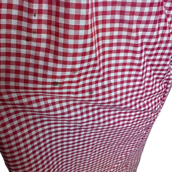 Vtg Sears Roebuck House Day Dress Sz S Red White Gingham Pinup Summer Picnic 60s - Picture 7 of 13